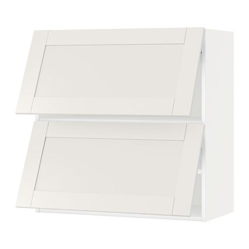 METOD навесной шкаф/2 дверцы, горизонтал белый/Сэведаль белый 80x38.8x80 cm
