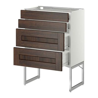 МЕТОД / ФОРВАРА Нплн шк 4 фронт/2 низк/2средн ящ - 60x37x60 см, Эдсерум под дерево коричневый, белый МЕТОД / ФОРВАРА Нплн шк 4 фронт/2 низк/2средн ящ - 60x37x60 см, Эдсерум под дерево коричневый, белый