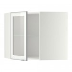 МЕТОД Углов навесн шк с полками/сткл дв - белый, Ютис матовое стекло/алюминий, 68x60 см МЕТОД Углов навесн шк с полками/сткл дв - белый, Ютис матовое стекло/алюминий, 68x60 см