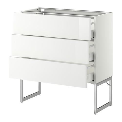 МЕТОД / МАКСИМЕРА Нплн шк 3 фрнт/3 средн ящика - белый, Рингульт глянцевый белый, 80x37x60 см МЕТОД / МАКСИМЕРА Нплн шк 3 фрнт/3 средн ящика - белый, Рингульт глянцевый белый, 80x37x60 см