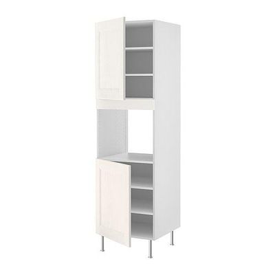 ФАКТУМ Выс шкаф д/кмб дхвк 2 двр - Рамшё белый, 60x211 см