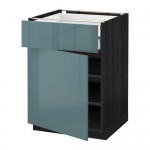 METOD напольн шкаф двр/фр пнл/плк/2низ ящ цвет алюминия