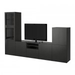 БЕСТО Шкаф для ТВ, комбин/стеклян дверцы - Лаппвикен/Синдвик черно-коричневый прозрачное стекло, направляющие ящика,нажимные БЕСТО Шкаф для ТВ, комбин/стеклян дверцы - Лаппвикен/Синдвик черно-коричневый прозрачное стекло, направляющие ящика,нажимные