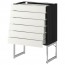 МЕТОД / МАКСИМЕРА Напольн шкаф 6фронт пнл/6 низ ящ - под дерево черный, Хэггеби белый, 60x37x60 см