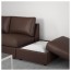 ВИМЛЕ 3-местный угловой диван - с открытым торцом/Фарста темно-коричневый