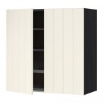 МЕТОД Навесной шкаф с посуд суш/2 дврц - под дерево черный, Хитарп белый с оттенком, 80x80 см МЕТОД Навесной шкаф с посуд суш/2 дврц - под дерево черный, Хитарп белый с оттенком, 80x80 см