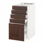 МЕТОД / МАКСИМЕРА Напольный шкаф с 5 ящиками - белый, Эдсерум под дерево коричневый, 40x60 см МЕТОД / МАКСИМЕРА Напольный шкаф с 5 ящиками - белый, Эдсерум под дерево коричневый, 40x60 см