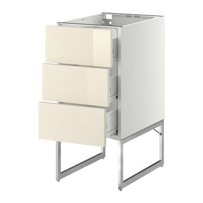 МЕТОД / ФОРВАРА Нплн шк 3 фрнт/3 средн ящика - 40x60x60 см, Рингульт глянцевый кремовый, белый МЕТОД / ФОРВАРА Нплн шк 3 фрнт/3 средн ящика - 40x60x60 см, Рингульт глянцевый кремовый, белый