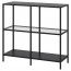 ВИТШЁ Стеллаж - черно-коричневый/стекло