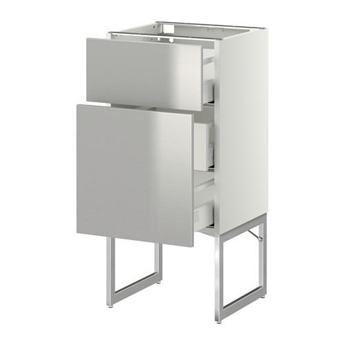 МЕТОД / МАКСИМЕРА Наполн шк 2 фрнт/3 средн ящ - белый, Гревста нержавеющ сталь, 40x37x60 см