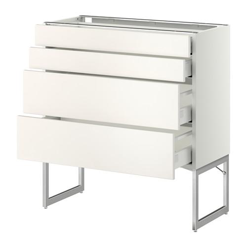 МЕТОД / МАКСИМЕРА Нплн шк 4 фронт/2 низк/2средн ящ - белый, Веддинге белый, 80x37x60 см