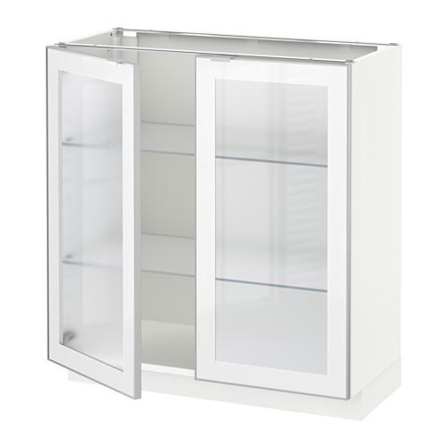 Method Floor Cabinet With 2 Glass Doors White 80x37x80 Cm