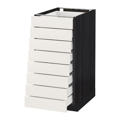 МЕТОД / МАКСИМЕРА Наполн шкаф 8 фронт/8 низк ящиков - под дерево черный, Сэведаль белый, 40x60 см МЕТОД / МАКСИМЕРА Наполн шкаф 8 фронт/8 низк ящиков - под дерево черный, Сэведаль белый, 40x60 см