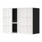 METOD навесной шкаф с посуд суш/2 дврц черный/Гэррестад белый 80x60 см