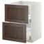 МЕТОД / МАКСИМЕРА Напольн шк п-мойку+2фрнт пнл/2 ящ - белый, Эдсерум под дерево коричневый, 60x60 см
