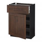 МЕТОД / МАКСИМЕРА Напольный шкаф с ящиком/дверью - под дерево черный, Эдсерум под дерево коричневый, 60x37 см МЕТОД / МАКСИМЕРА Напольный шкаф с ящиком/дверью - под дерево черный, Эдсерум под дерево коричневый, 60x37 см