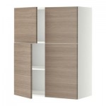 МЕТОД Навесной шкаф с полками/4дверцы - Брокхульт под грецкий орех светло-серый, белый МЕТОД Навесной шкаф с полками/4дверцы - Брокхульт под грецкий орех светло-серый, белый