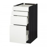 МЕТОД / ФОРВАРА Напольн шкаф 4 фронт панели/4 ящика - под дерево черный, Воксторп белый, 40x60 см МЕТОД / ФОРВАРА Напольн шкаф 4 фронт панели/4 ящика - под дерево черный, Воксторп белый, 40x60 см