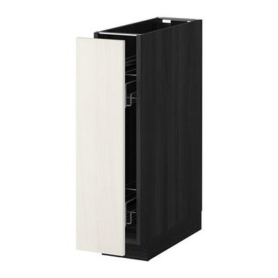 МЕТОД Напол шкаф/выдв внутр элем - Росдаль белый ясень, под дерево черный