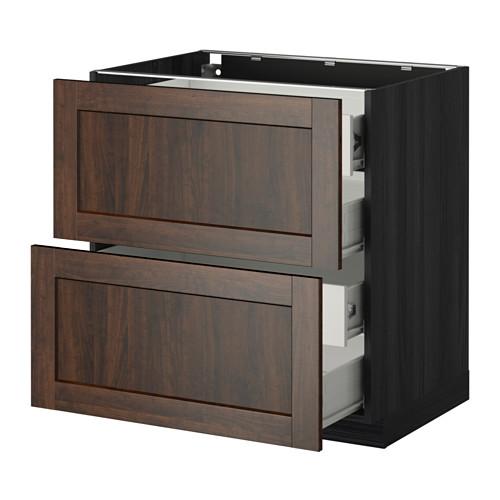 МЕТОД / ФОРВАРА Напольн шкаф 2 фронт пнл/4 средн ящ - под дерево черный, Эдсерум под дерево коричневый, 80x60 см МЕТОД / ФОРВАРА Напольн шкаф 2 фронт пнл/4 средн ящ - под дерево черный, Эдсерум под дерево коричневый, 80x60 см