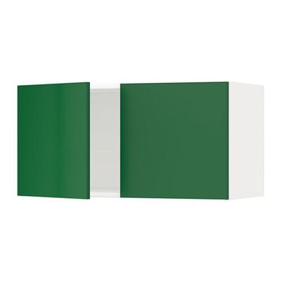МЕТОД Навесной шкаф с 2 дверями - белый, Флэди зеленый