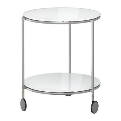 СТРИНД Придиванный столик - белый/никелированный, 50 см