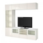 БЕСТО Шкаф для ТВ, комбин/стеклян дверцы - направляющие ящика, плавно закр, белый/Сельсвикен глянцевый/белый прозрачное стекло БЕСТО Шкаф для ТВ, комбин/стеклян дверцы - направляющие ящика, плавно закр, белый/Сельсвикен глянцевый/белый прозрачное стекло