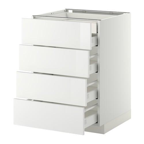 МЕТОД / МАКСИМЕРА Нплн шк 4фрнт/2нзк/3срд ящ - белый, Рингульт глянцевый белый, 60x60 см МЕТОД / МАКСИМЕРА Нплн шк 4фрнт/2нзк/3срд ящ - белый, Рингульт глянцевый белый, 60x60 см