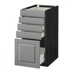 МЕТОД / ФОРВАРА Напольный шкаф с 5 ящиками - 40x60 см, Будбин серый, под дерево черный МЕТОД / ФОРВАРА Напольный шкаф с 5 ящиками - 40x60 см, Будбин серый, под дерево черный