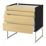 МЕТОД / ФОРВАРА Нплн шк 4 фронт/2 низк/2средн ящ - 80x60x60 см, Тингсрид под березу, под дерево черный МЕТОД / ФОРВАРА Нплн шк 4 фронт/2 низк/2средн ящ - 80x60x60 см, Тингсрид под березу, под дерево черный