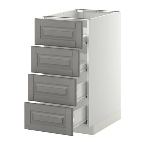 МЕТОД / ФОРВАРА Напольн шкаф 4 фронт панели/4 ящика - белый, Будбин серый, 40x60 см МЕТОД / ФОРВАРА Напольн шкаф 4 фронт панели/4 ящика - белый, Будбин серый, 40x60 см