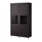 БЕСТО Комбинация д/хранения с зерк дверц - Васбу черно-коричневый БЕСТО Комбинация д/хранения с зерк дверц - Васбу черно-коричневый