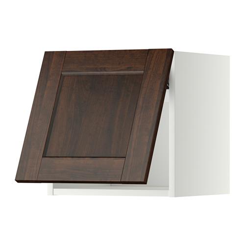 МЕТОД Горизонтальный навесной шкаф - белый, Эдсерум под дерево коричневый, 40x40 см