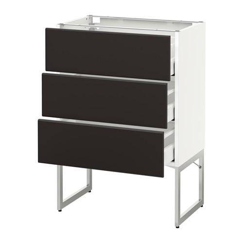 МЕТОД / МАКСИМЕРА Нплн шк 3 фрнт/3 средн ящика - белый, Кунгсбакка антрацит, 60x37x60 см МЕТОД / МАКСИМЕРА Нплн шк 3 фрнт/3 средн ящика - белый, Кунгсбакка антрацит, 60x37x60 см