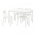 MELLTORP/JANINGE стол и 4 стула белый/белый