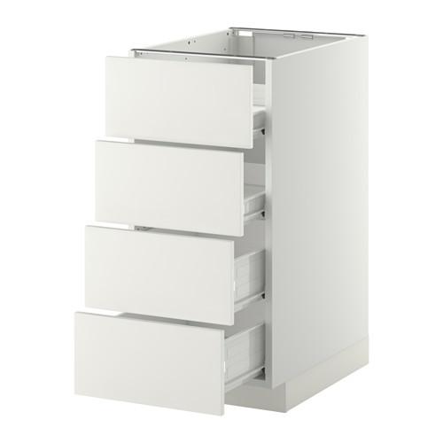 МЕТОД / ФОРВАРА Напольн шкаф 4 фронт панели/4 ящика - белый, Хэггеби белый, 40x60 см