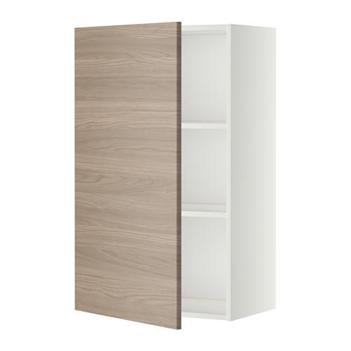 МЕТОД Шкаф навесной с полкой - 60x100 см, Брокхульт под грецкий орех светло-серый, белый