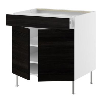 ФАКТУМ Напол шкаф/полки/ящик/2двери - Гношё черный, 80 см ФАКТУМ Напол шкаф/полки/ящик/2двери - Гношё черный, 80 см