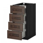 МЕТОД / ФОРВАРА Напольн шкаф 4 фронт панели/4 ящика - 40x60 см, Эдсерум под дерево коричневый, под дерево черный МЕТОД / ФОРВАРА Напольн шкаф 4 фронт панели/4 ящика - 40x60 см, Эдсерум под дерево коричневый, под дерево черный