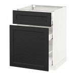 МЕТОД / МАКСИМЕРА Напольн шкаф/выдвижн секц/ящик - 60x60 см, Лаксарби черно-коричневый, белый МЕТОД / МАКСИМЕРА Напольн шкаф/выдвижн секц/ящик - 60x60 см, Лаксарби черно-коричневый, белый