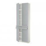 МЕТОД / МАКСИМЕРА Высокий шкаф+полки/2 ящика/4 дверцы - Веддинге серый, белый МЕТОД / МАКСИМЕРА Высокий шкаф+полки/2 ящика/4 дверцы - Веддинге серый, белый