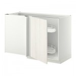 МЕТОД Угловой напол шкаф с выдвижн секц - Росдаль белый ясень, белый МЕТОД Угловой напол шкаф с выдвижн секц - Росдаль белый ясень, белый