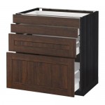 МЕТОД / МАКСИМЕРА Напольн шкаф 4 фронт панели/4 ящика - под дерево черный, Эдсерум под дерево коричневый, 80x60 см МЕТОД / МАКСИМЕРА Напольн шкаф 4 фронт панели/4 ящика - под дерево черный, Эдсерум под дерево коричневый, 80x60 см