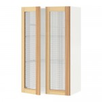 МЕТОД Навесной шкаф с полками/2 стекл дв - белый, Торхэмн естественный ясень, 60x100 см МЕТОД Навесной шкаф с полками/2 стекл дв - белый, Торхэмн естественный ясень, 60x100 см