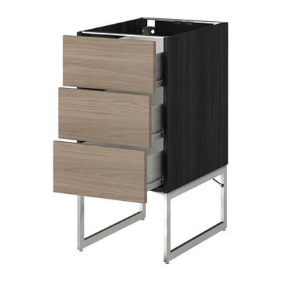 МЕТОД / ФОРВАРА Нплн шк 3 фрнт/3 средн ящика - 40x60x60 см, Брокхульт под грецкий орех светло-серый, под дерево черный МЕТОД / ФОРВАРА Нплн шк 3 фрнт/3 средн ящика - 40x60x60 см, Брокхульт под грецкий орех светло-серый, под дерево черный