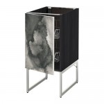 МЕТОД Напольный шкаф с проволочн ящиками - под дерево черный, Кальвиа с печатным рисунком, 40x60x60 см МЕТОД Напольный шкаф с проволочн ящиками - под дерево черный, Кальвиа с печатным рисунком, 40x60x60 см