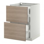 МЕТОД / ФОРВАРА Напольн шкаф 2 фронт пнл/4 средн ящ - белый, Брокхульт под грецкий орех светло-серый, 60x60 см МЕТОД / ФОРВАРА Напольн шкаф 2 фронт пнл/4 средн ящ - белый, Брокхульт под грецкий орех светло-серый, 60x60 см