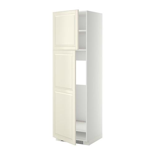 МЕТОД Высокий шкаф д/холодильника/2дверцы - белый, Будбин белый с оттенком, 60x60x200 см