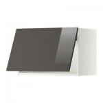 МЕТОД Горизонтальный навесной шкаф - 60x40 см, Рингульт глянцевый серый, белый МЕТОД Горизонтальный навесной шкаф - 60x40 см, Рингульт глянцевый серый, белый