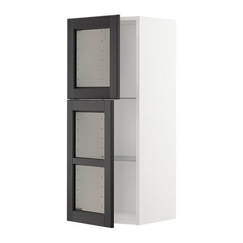 METOD навесной шкаф с полками/2 стекл дв черный METOD навесной шкаф с полками/2 стекл дв черный